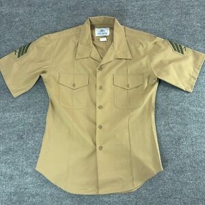 DSCP Valor Collection USMC Khaki Short Sleeve Uniform Shirt Sergeant Patches 17